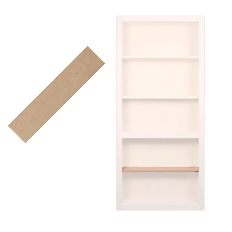 Maple Unfinished 36" Wide InvisiDoor Extra Bookcase Shelf