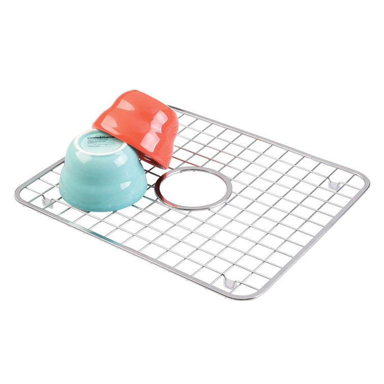 Stainless Steel Kitchen Sink Protector Grid with Drain Hole