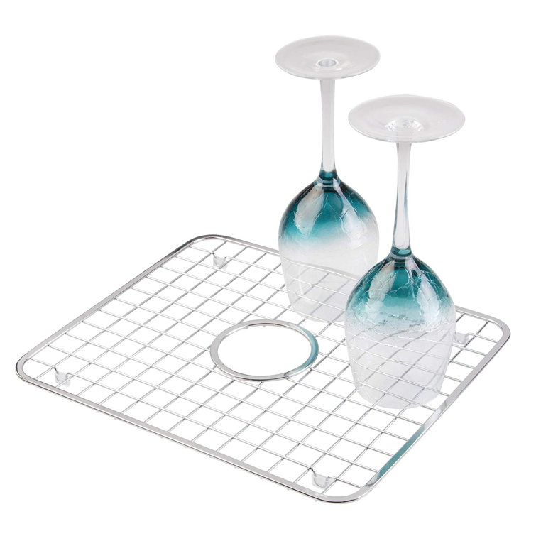 Stainless Steel Kitchen Sink Protector Grid with Drain Hole