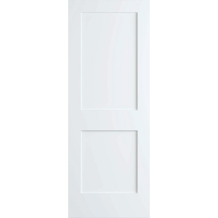 80'' White Solid Wood Paneled Slab Door