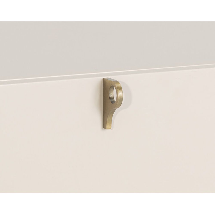 White 2-Drawer Nightstand with Antique Brass Feet