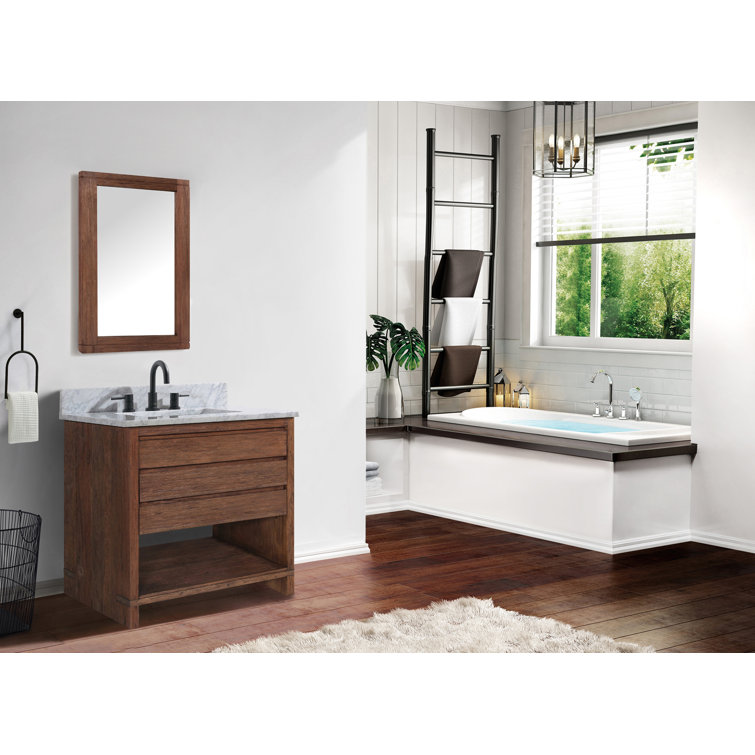 Kai & Kayden Reclaimed Brown Wood 34"x24" Traditional Mirror
