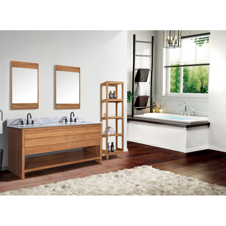 Kai 60" Natural Teak Double Vanity Cabinet