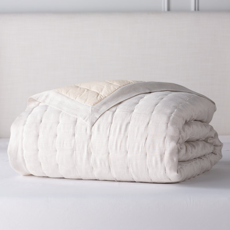 Reversible Natural Cotton Full Quilt Set with Polyester Fill