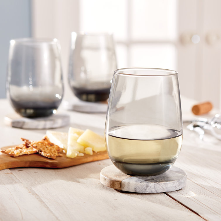 Libbey Classic Smoke Stemless Wine Glasses, Set of 6