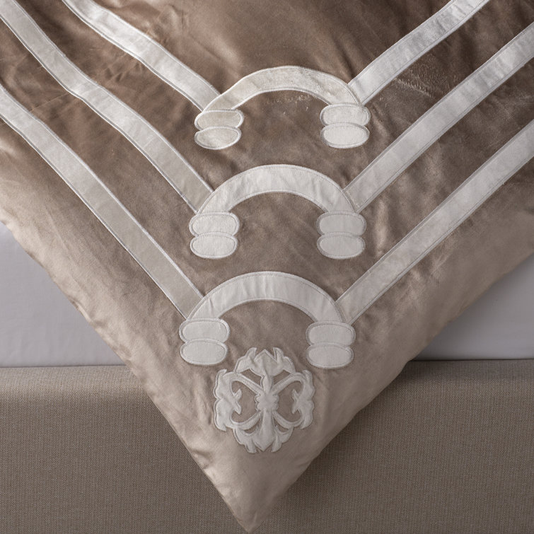 Angie Luxurious Champagne & Ivory Velvet King Duvet Cover