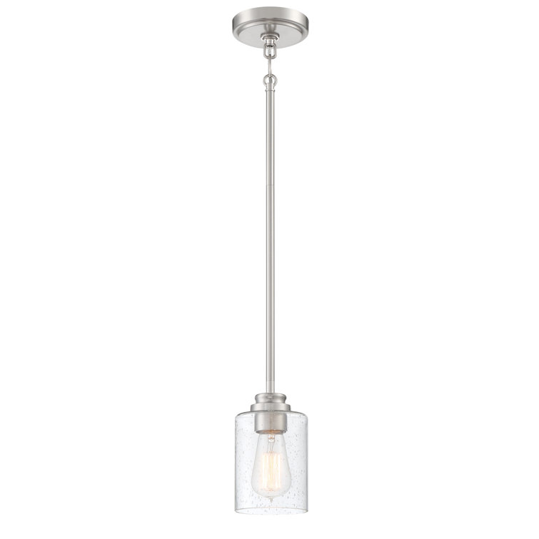 Elegant 5" Mini Pendant in Brushed Polished Nickel with Clear Glass Shade
