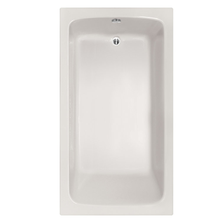 Modern White Acrylic Drop-In Bathtub with Jets