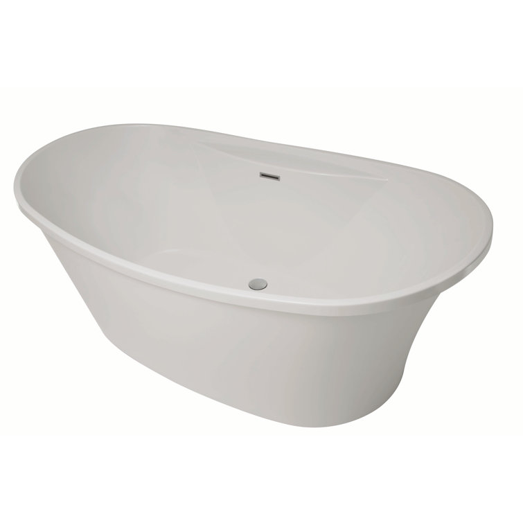 Breanne 66'' White Freestanding Acrylic Soaking Bathtub