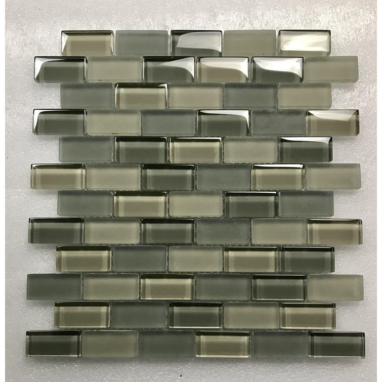 Free Flow Spa Green Glass Brick Mosaic Wall Tile