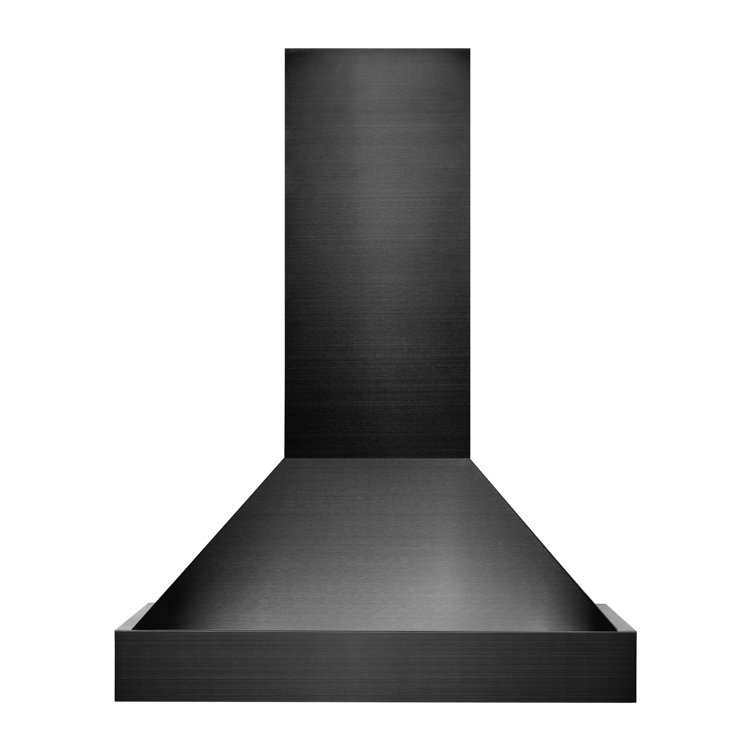 36" Black Stainless Steel Convertible Wall Mount Range Hood