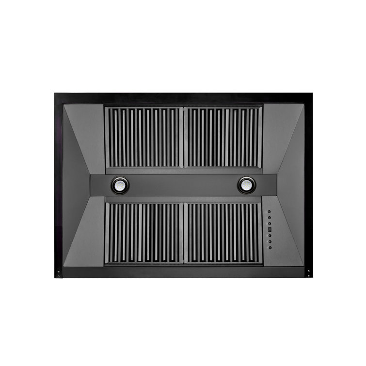 36" Black Stainless Steel Convertible Wall Mount Range Hood