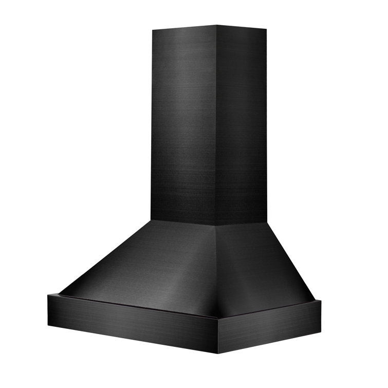 36" Black Stainless Steel Convertible Wall Mount Range Hood