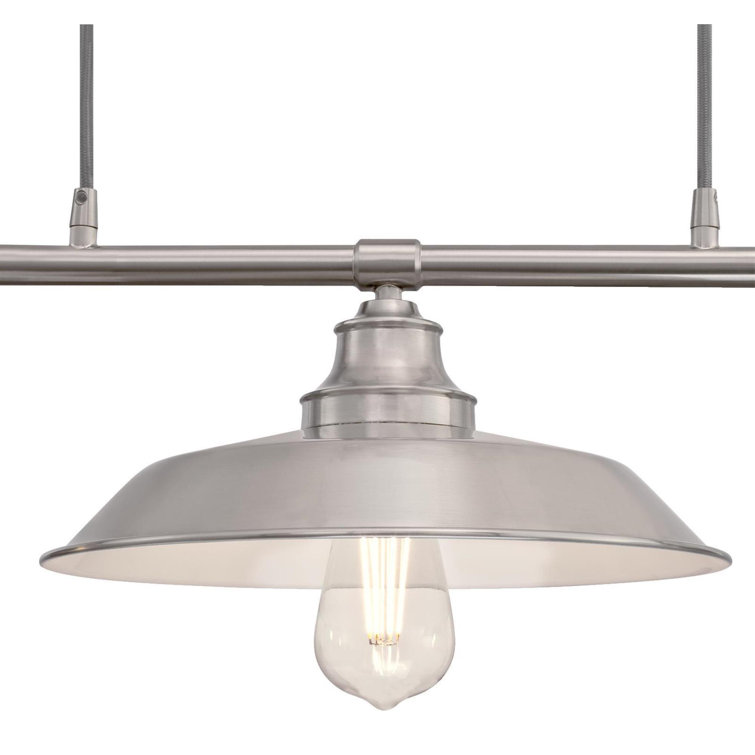 Brushed Nickel 3-Light Industrial Island Pendant