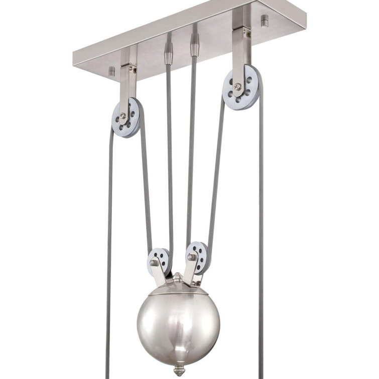 Brushed Nickel 3-Light Industrial Island Pendant