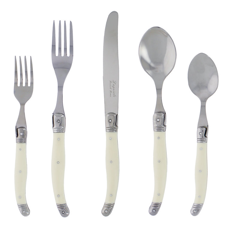 Off-White Stainless Steel 20-Piece Dinner Fork Set