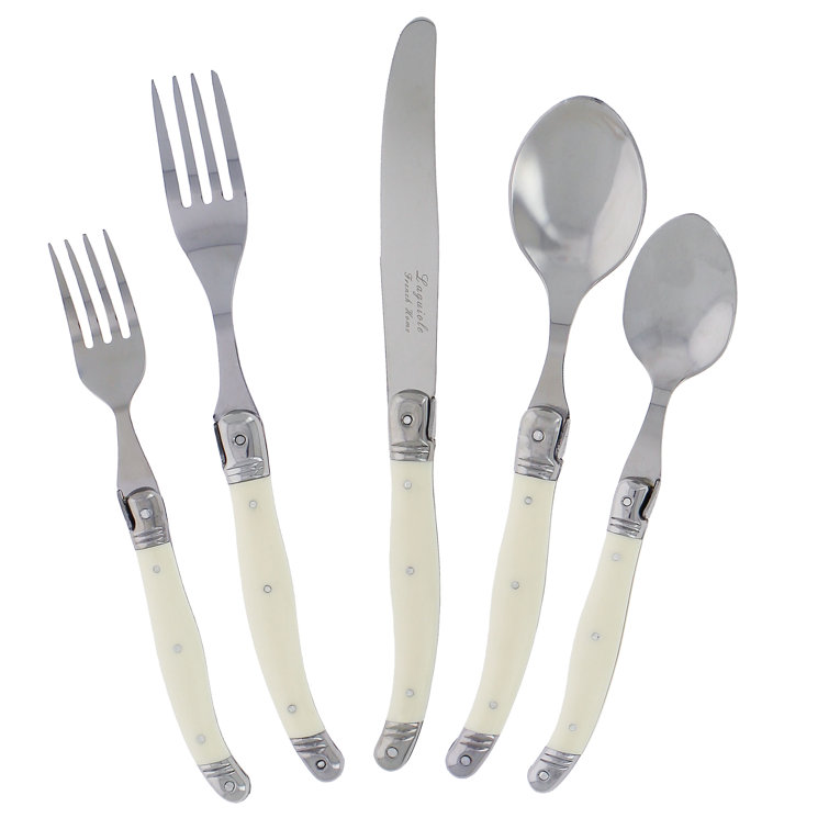 Off-White Stainless Steel 20-Piece Dinner Fork Set