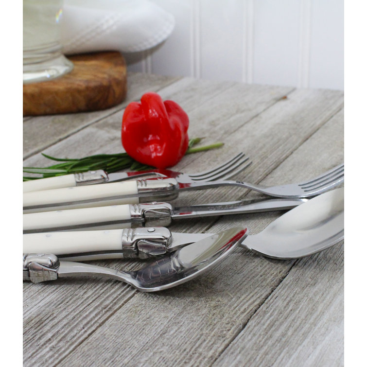 Off-White Stainless Steel 20-Piece Dinner Fork Set