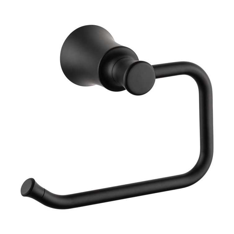 Joleena Matte Black Sleek Wall Mount Toilet Paper Holder