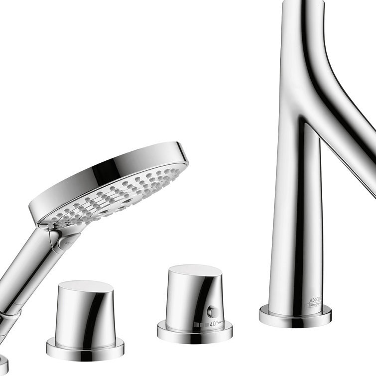 Chrome Brass Modern Widespread Roman Tub Faucet with Handshower