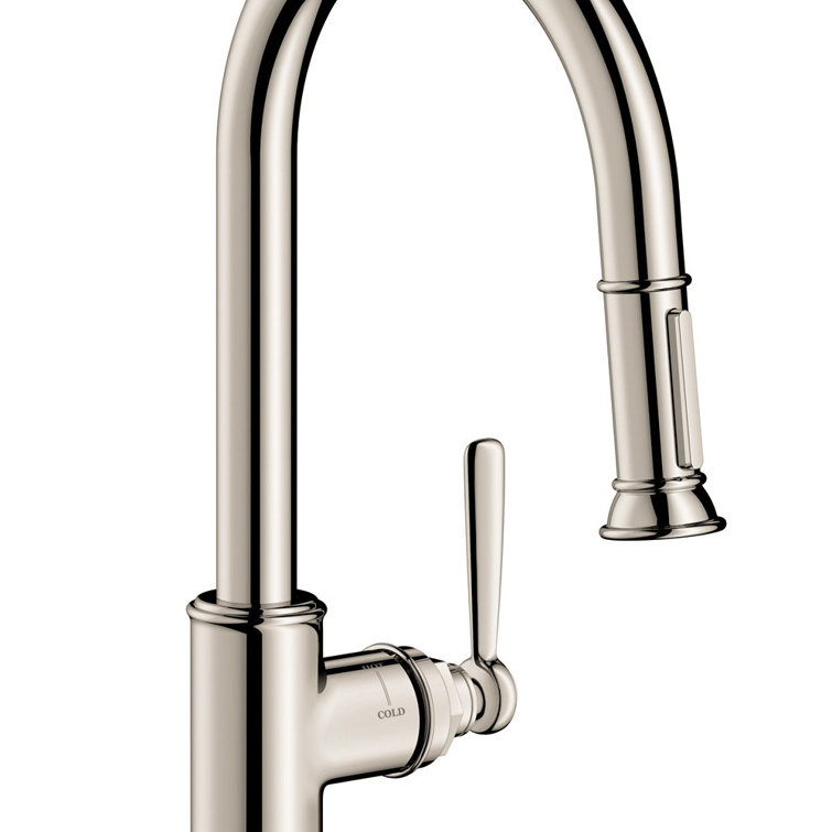 Classic Nickel Pull-Out Spray Kitchen Faucet with High Arc