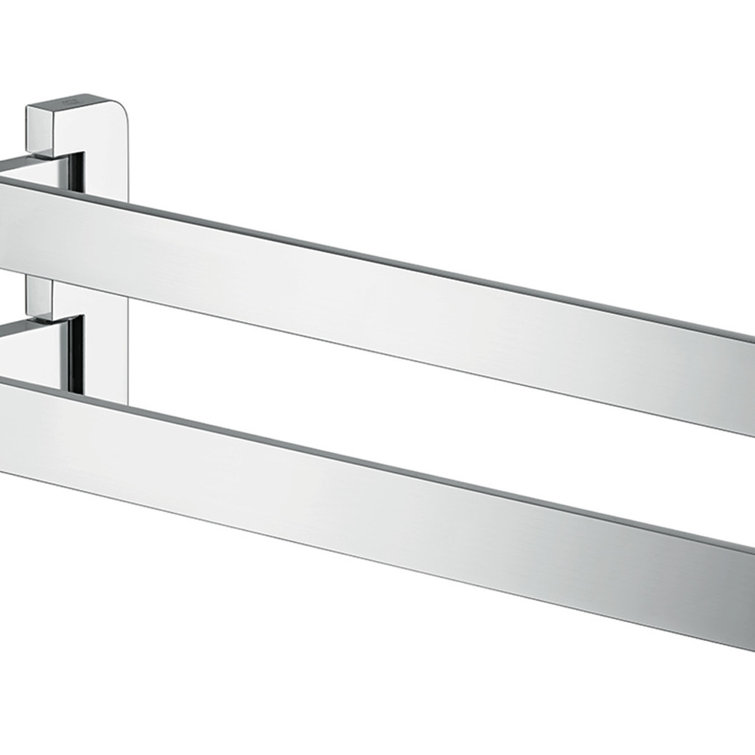 Matte Black Dual Arm Modern Wall Towel Bar