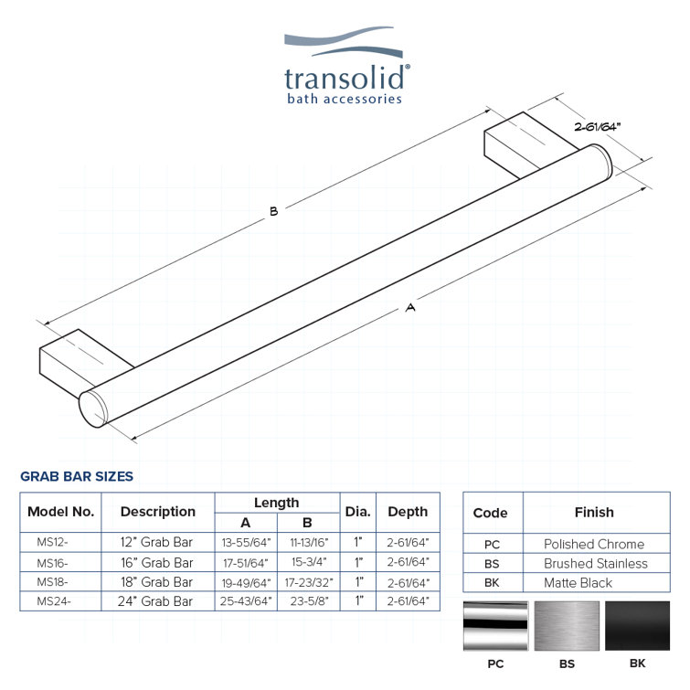Brushed Stainless Steel 12-Inch Grab Bar