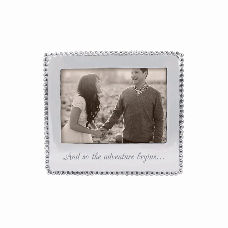 Beaded Silver 5x7 Aluminum Tabletop Picture Frame