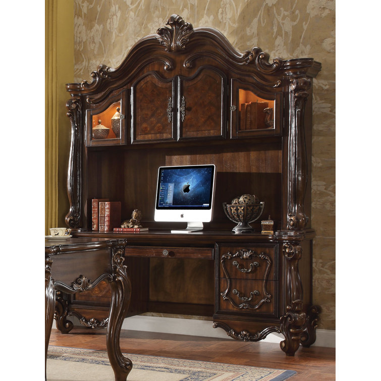 Elegant Davidson Executive Desk with Hutch in Cherry Oak