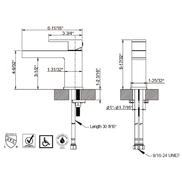 Brushed Nickel Modern Single-Hole Bathroom Faucet