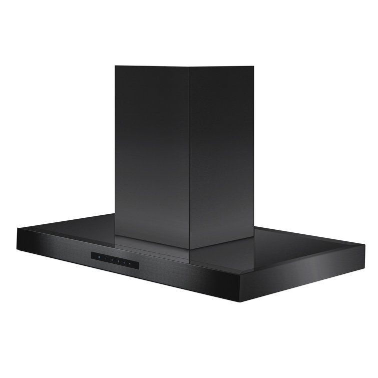 30" Black Stainless Steel Convertible Island Range Hood