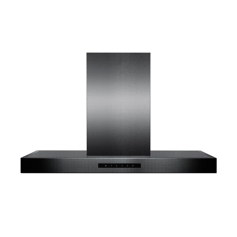 30" Black Stainless Steel Convertible Island Range Hood