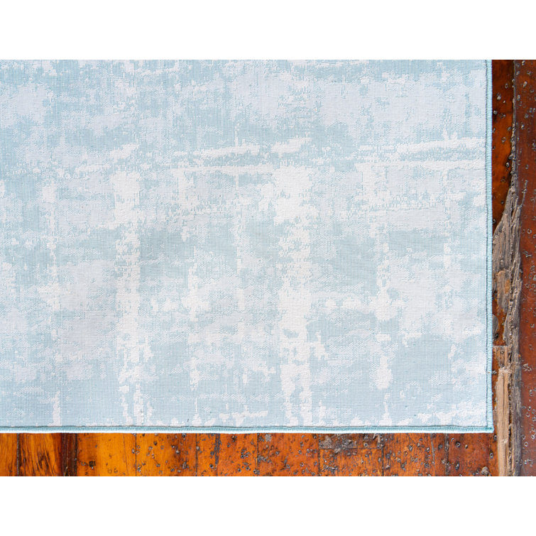 Turquoise Bliss Hand-Knotted Wool & Synthetic 4' x 6' Rug