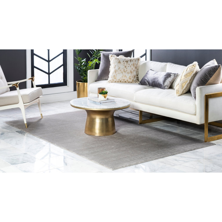 Gray Geometric 8' x 10' Stain-Resistant Synthetic Rug