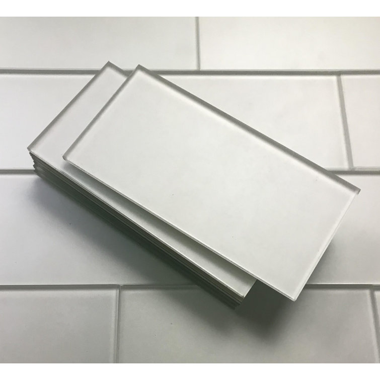 Forever Matte White Glass Subway Wall Tile 3" x 6"