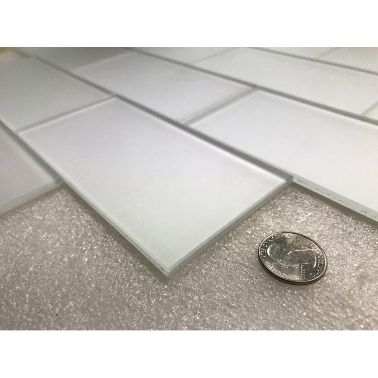 Forever Matte White Glass Subway Wall Tile 3" x 6"