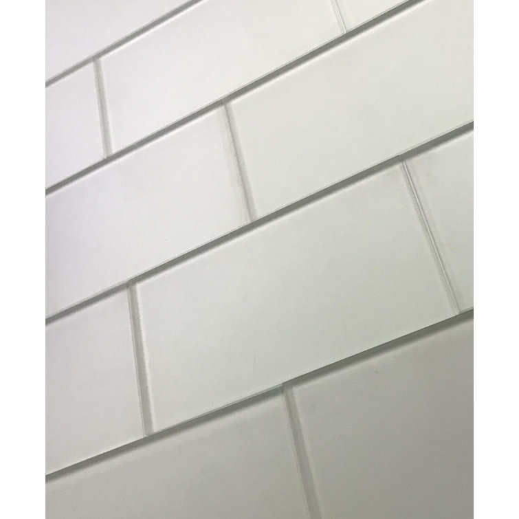 Forever Matte White Glass Subway Wall Tile 3" x 6"