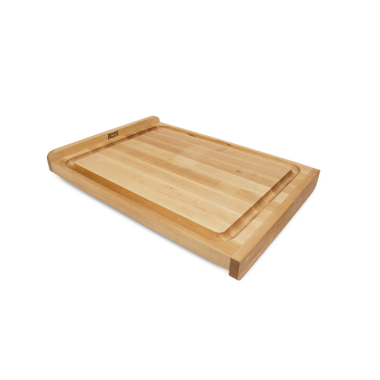 Large Brown Maple Wood Reversible Cutting Board with Juice Groove