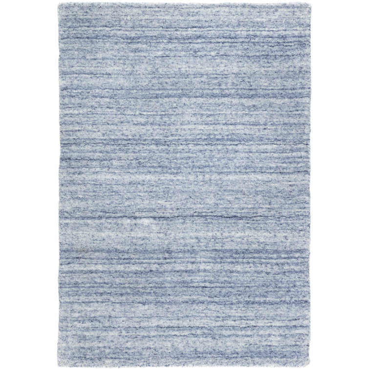 Nordic Sky Stripe Reversible Blue Wool-Blend Rug 36"L x 24"W
