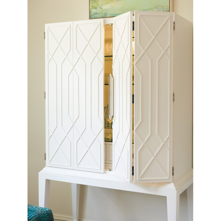 Elmhurst 46" White Transitional Bar Cabinet