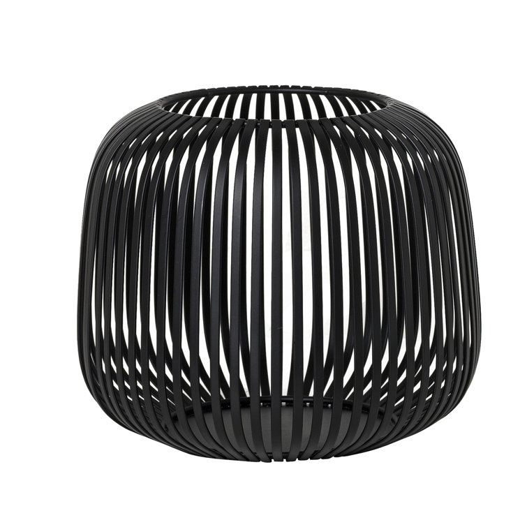 Lito Rustic Black Powder-Coated Steel Hanging Lantern - Small