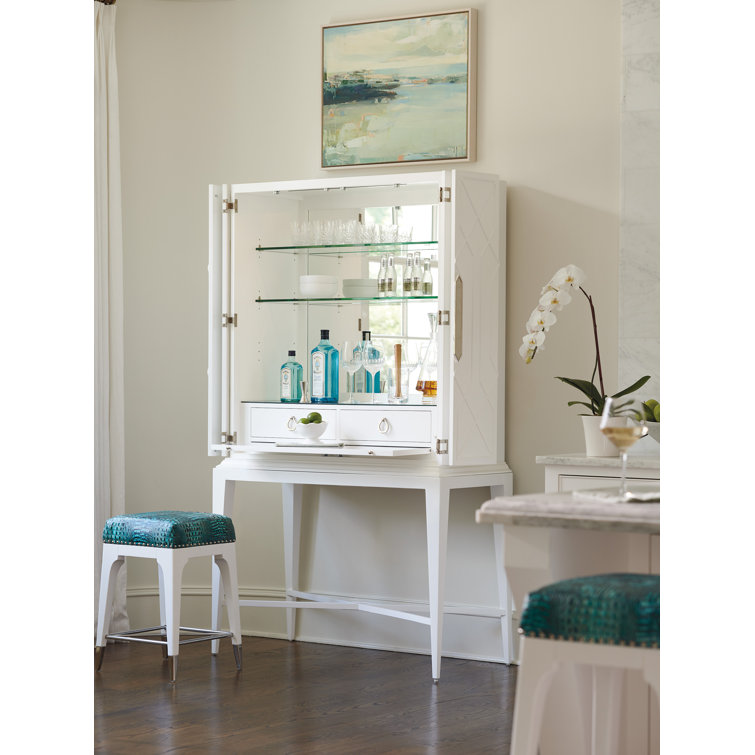 Elmhurst 46" White Transitional Bar Cabinet