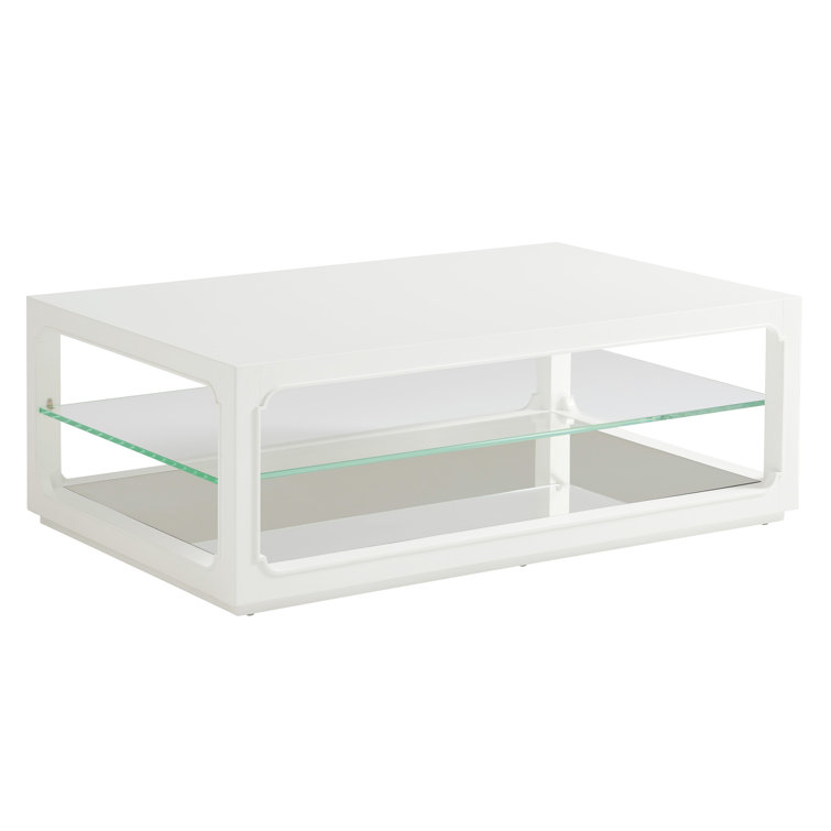 White Transitional Rectangular Outdoor Wood and Glass Table