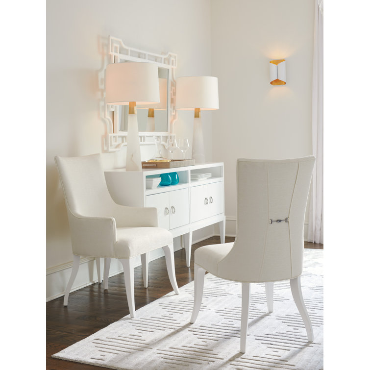 Geneva Artic White Upholstered Wood Side Chair