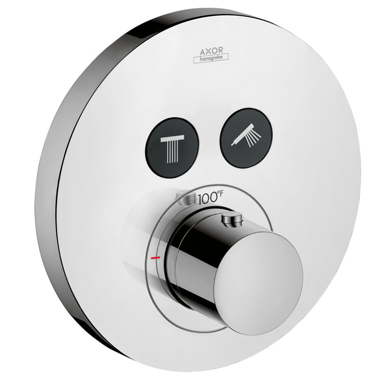 Axor Chrome Wall-Mounted Thermostatic Shower Trim with Diverter