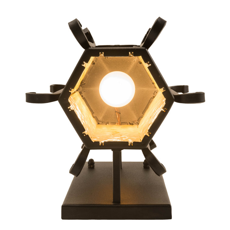 Black and Beige Glass Lantern Wall Sconce