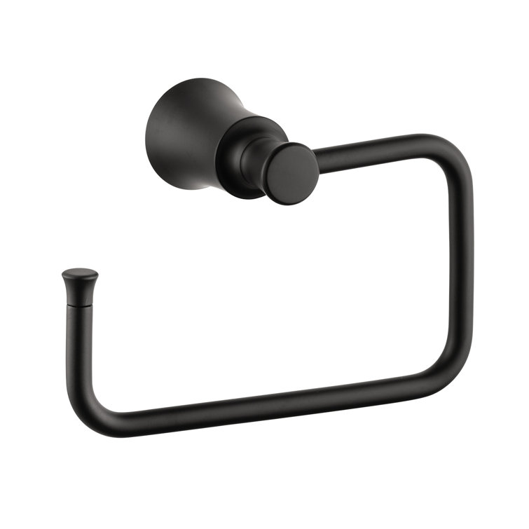 Matte Black Wall Mounted Zinc Towel Ring