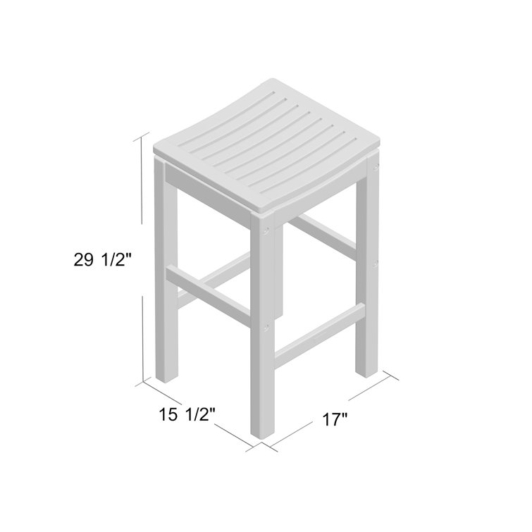 Classic Eucalyptus Brown Stain Bar Stool, Weather Resistant