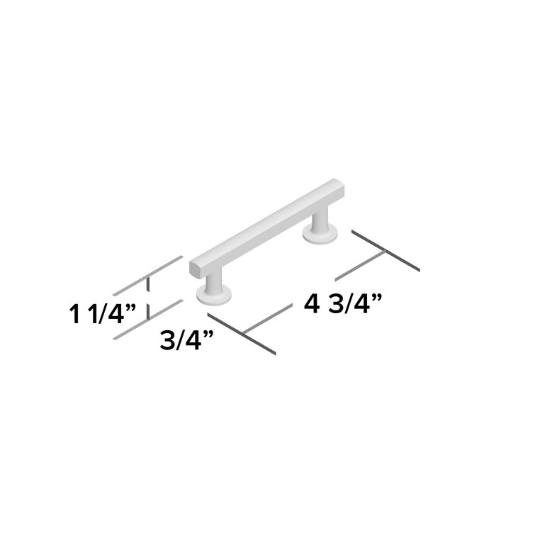 Satin Nickel Modern Bar Pull with Mounting Hardware