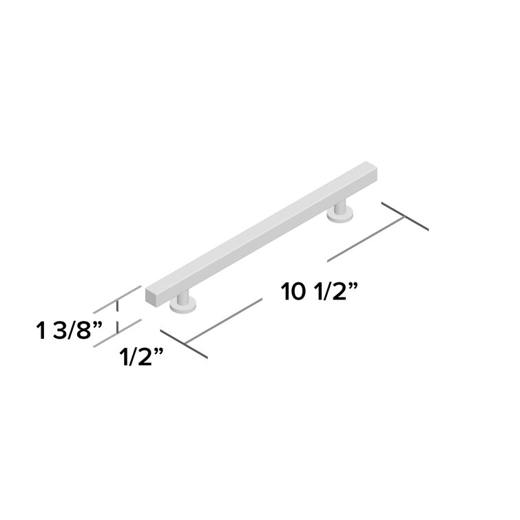 Satin Nickel Modern Bar Pull with Mounting Hardware